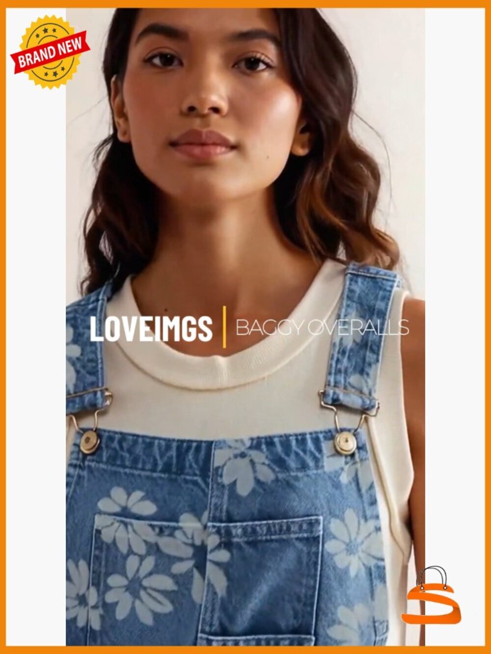 Floral Print Denim Overalls Baggy Barrel Jeans Y2K Wide Leg Jumpsuit One Piece - Picture 7 of 7